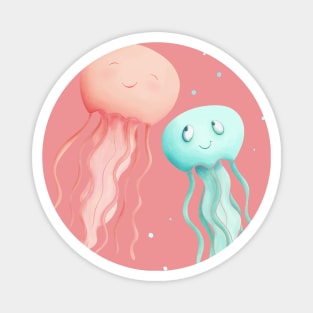 Jellyfish Mom And Baby Magnet